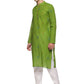 PAROKSH  Men Woven Design Pure Cotton Straight Kurta  (Green)