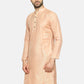 PAROKSH Men Solid peach cotton Straight Kurta