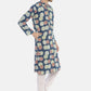PAROKSH Men indigo blue bubble cotton block print Straight Kurta