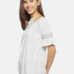 SAHORA Women White & Black Printed Top