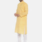 PAROKSH Men yellow dual button cotton Straight Kurta