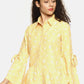 SAHORA Women yellow floral printed collar shirt