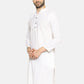PAROKSH Men White Solid Straight Kurta