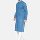 PAROKSH Men Blue Geometric cotton Straight Kurta