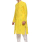 PAROKSH  Men Woven Design Pure Cotton Straight Kurta  (Yellow)