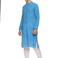 PAROKSH  Men Woven Design Pure Cotton Straight Kurta  (Blue)