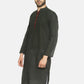 PAROKSH Men olive placket cotton Straight Kurta