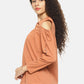 SAHORA Women solid cold shoulder Top