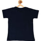 Kids Printed round neck navy blue t-shirt