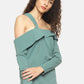 SAHORA Women solid one shoulder Top