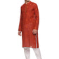 PAROKSH  Men Woven Design Pure Cotton Straight Kurta  (Red)