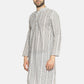 PAROKSH Men checkered white cotton Straight Kurta