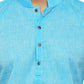 PAROKSH Men solid light blue cotton Straight Kurta