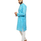 PAROKSH Men solid light blue cotton Straight Kurta