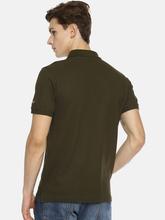 Men's Plain Olive green Polo T-shirt