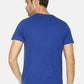 Men's printed round neck royal blue t-shirt