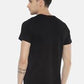 Men's printed round neck black t-shirt