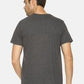 Men's printed round neck charcoal grey t-shirt