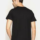 Men's printed round neck black t-shirt