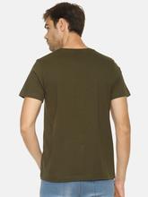 Men's solid cotton round neck T-shirt