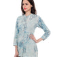 RESHA Women blue dyed indigo blockprint shirt