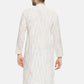 PAROKSH Men white line detail cotton Straight Kurta