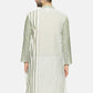 PAROKSH Men olive line detail cotton Straight Kurta