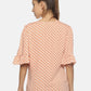 SAHORA Women orange polka dot Printed Top