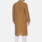 PAROKSH Men Beige & Brown Printed Straight Kurta