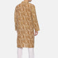 PAROKSH Men Beige & Brown Printed Straight Kurta