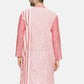 PAROKSH Men pink line detail cotton Straight Kurta