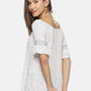 SAHORA Women White & Black Printed Top
