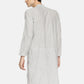 PAROKSH Men white line detail cotton Straight Kurta