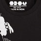 Kids Printed round neck black t-shirt
