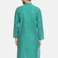 PAROKSH Men light green placket cotton Straight Kurta