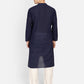 PAROKSH Men Blue & Gold Embroidery long Kurta