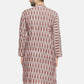 PAROKSH Men Mauve Grey woven Ikat Straight Kurta
