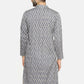 PAROKSH Men Grey woven Ikat Straight Kurta