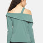 SAHORA Women solid one shoulder Top