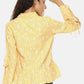 SAHORA Women yellow floral printed collar shirt