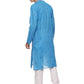 PAROKSH  Men Woven Design Pure Cotton Straight Kurta  (Blue)