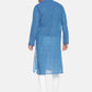 PAROKSH Men Blue Geometric cotton Straight Kurta