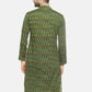 PAROKSH Men Green woven Ikat handloom Straight Kurta