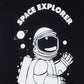 Kids Printed round neck black t-shirt