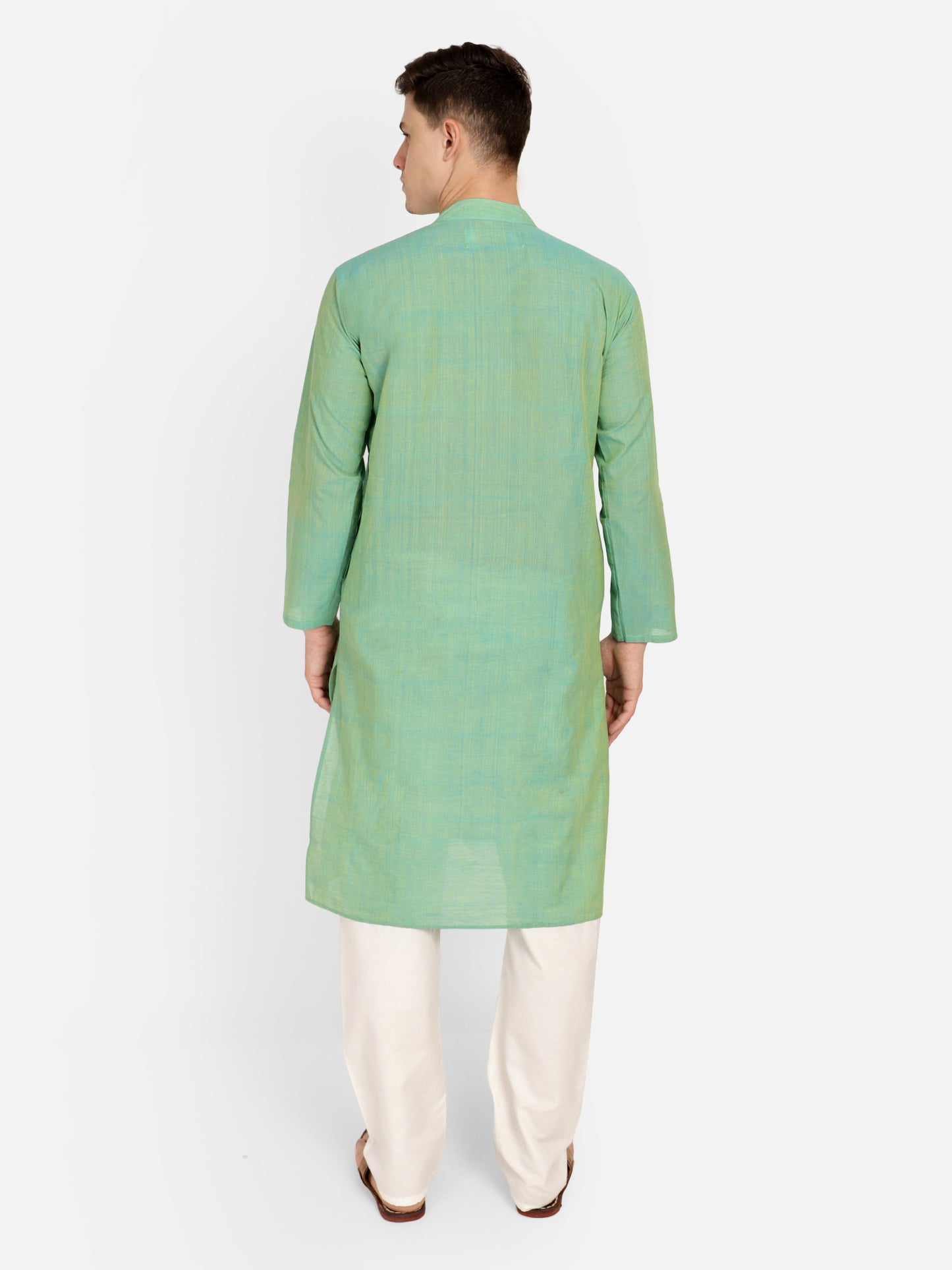 PAROKSH Men Light green  Printed Straight Kurta