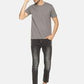 Men's solid cotton round neck T-shirt