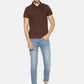 Men's Plain Brown Polo T-shirt