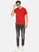 Men's solid cotton round neck T-shirt