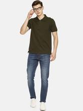 Men's Plain Olive green Polo T-shirt