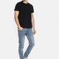 Men's solid cotton round neck T-shirt